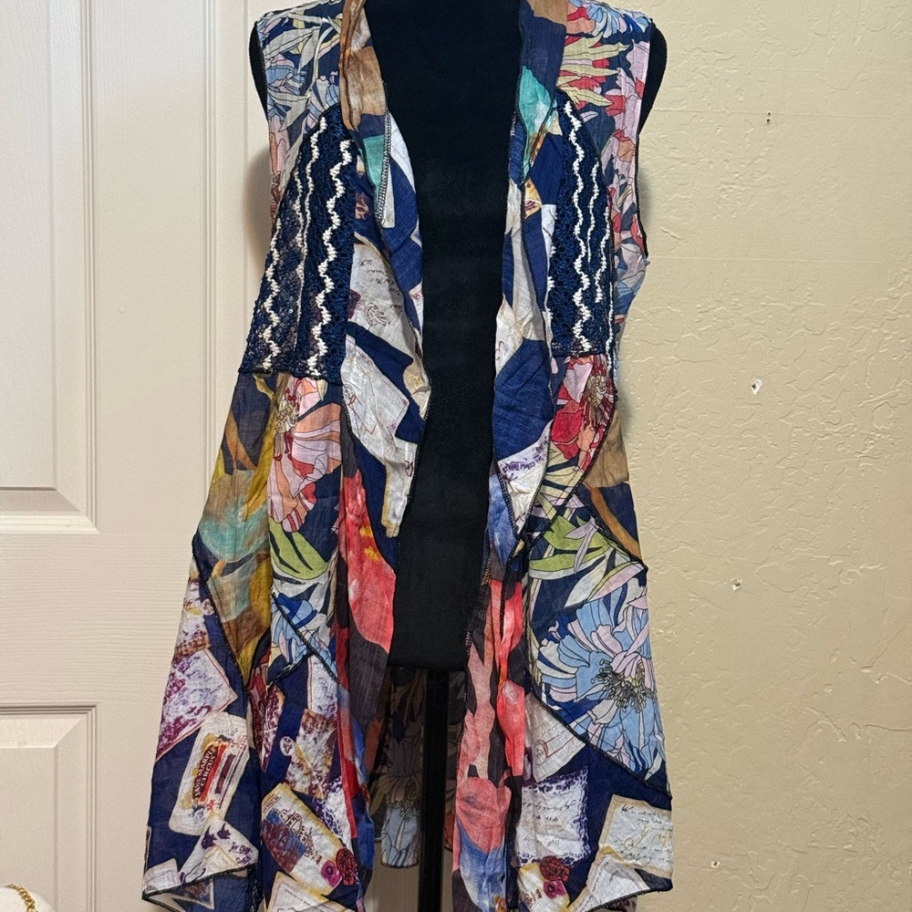 Super Fun Multicolor Patchwork Vest - image 1